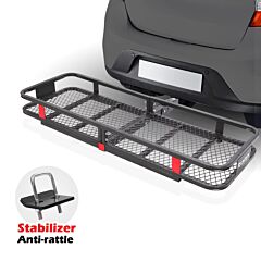 Hitch Mounted Folding Cargo Carrier Car Suv Truck Basket Luggage Durable 500lbs - Black