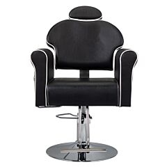 Heavy Duty Hair Styling Salon Chair With 360 Rotation For Barber Shops, Tattoo Shops, Beauty Salons, Black - Black