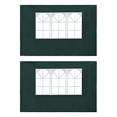 Party Tent Sidewall 2 Pcs With Window Pe Green - Green