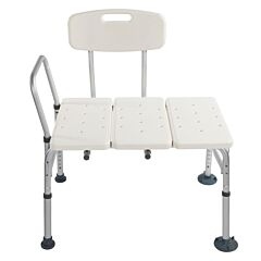 Medical Bathroom Safety Shower Tub Aluminium Alloy Bath Chair Transfer Bench With Wide Seat White Yf - White