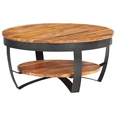 Coffee Table 25.6"x25.6"x12.6" Solid Acacia Wood - Brown