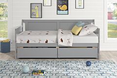 Daybed With 2 Drawers, Grey - As Picture