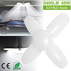 Led Garage Light E27/b22 60w 5400lm 6500k Ceiling Light Deformable Workshop Lamp Led Light Bulbs - White