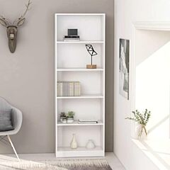 5-tier Book Cabinet White 23.6"x9.4"x68.9" Chipboard - White