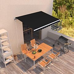 Automatic Retractable Awning 118.1"x98.4" Anthracite - Anthracite