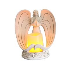 Nordic Style Resin Angel Electronic Candle Holder Living Room Church Decorations - White