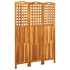 3-panel Room Divider 47.6"x0.8"x66.9" Solid Acacia Wood - Brown