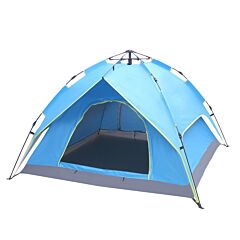 Double-deck Tow-door Hydraulic Automatic Tent Build Outdoor Tent Blue - Blue