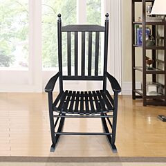 Wooden Porch Rocker Chair Black - Black