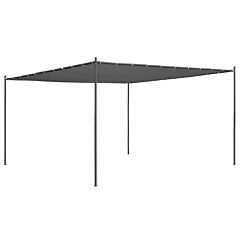 Gazebo With Slanted Roof 157.5"x157.5"x103.9" Anthracite 180 G/m? - Anthracite