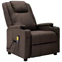 Massage Reclining Chair Brown Faux Leather - Brown