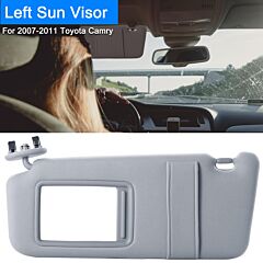 Auto Sun Visor Left Driver Side Car Sun Visor Fits 2007-2011 Toyota Camry Without Sunroof Vanity Light - Grey