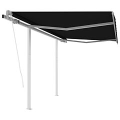 Automatic Retractable Awning With Posts 9.8'x8.2' Anthracite - Anthracite