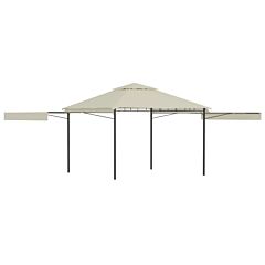 Gazebo With Double Extended Roofs 9.8'x9.8'x9' Cream 180 G/m2 - Cream