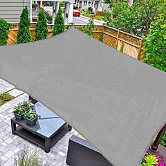 10' X 13' Sun Shade Sail Rectangle Canopy, Uv Block Awning Durable For Outdoor Patio Carport Garden Backyard Balcony, Blue - Grey