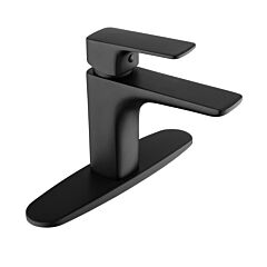 Black Bathroom Faucet Single Handle Bathroom Sink Faucet With Deck Plate Rbf65012mbp - Black
