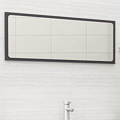 Bathroom Mirror Gray 39.4"x0.6"x14.6" Chipboard - Grey