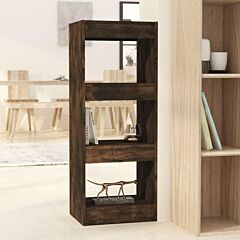 Book Cabinet/room Divider Smoked Oak 15.7"x11.8"x40.6" - Brown