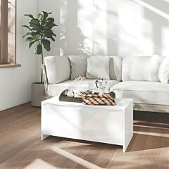 Coffee Table High Gloss White 35.4"x19.7"x16.3" Chipboard - White