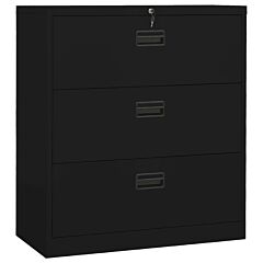 Filing Cabinet Black 35.4"x18.1"x40.6" Steel - Black