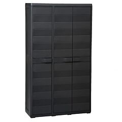 Garden Storage Cabinet With 4 Shelves Black - Black