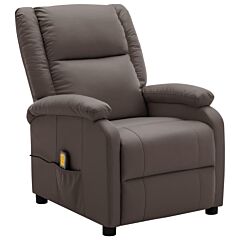 Massage Recliner Brown Faux Leather - Brown