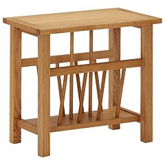 Magazine Table 17.7"x10.6"x16.5" Solid Oak Wood - Brown