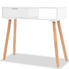 Console Table Solid Pinewood 31.5"x11.8"x28.3" White - White