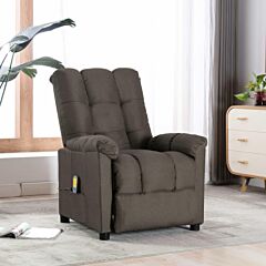 Massage Recliner Taupe Fabric - Taupe