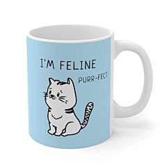 I'm Feline Purr-fect Mug In Blue - One Size