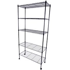 5-layer Plastic Coated Iron Shelf With 1.5" Nylon Wheels Made With High-grade Iron With Plastic Coating Tough And Durable Black Rt - Black