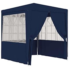 Professional Party Tent With Side Walls 8.2'x8.2' Blue 90 G/m2 - Blue