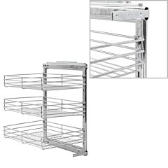 3-tier Pull-out Kitchen Wire Basket Silver 18.5"x13.8"x22" - Silver