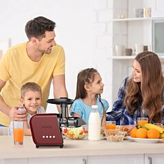 Koios Juicer, Masticating Slow Juicer Extractor With Reverse Function, Cold Press Juicer Machine With Quiet Motor, Bpa-free Juicer Easy To Clean, B5100 , Red - Red
