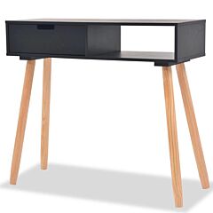 Console Table Solid Pinewood 31.5"x11.8"x28.3" Black - Black