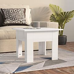 Coffee Table High Gloss White 21.7"x21.7"x16.5" Chipboard - White