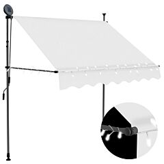 Manual Retractable Awning With Led 78.7" Cream - Cream