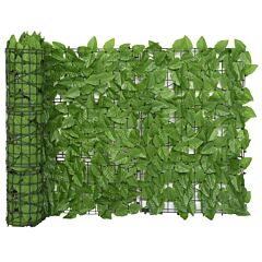 Balcony Screen With Green Leaves 236.2"x29.5" - Green