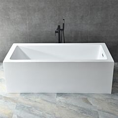 White Acrylic Rectangular 150 * 75 * 58 Cm Thick Bath Crock Edge 864 - White