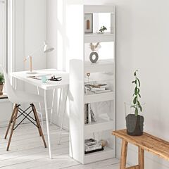 Book Cabinet/room Divider High Gloss White 15.7"x11.8"x65.4" - White