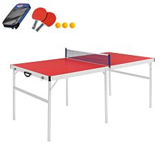 183*91*76cm Foldable Ping Pong Table Red  Rt - Red