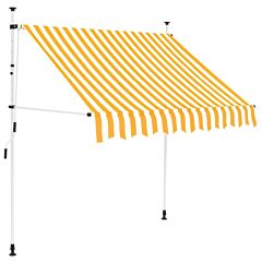 Manual Retractable Awning 59" Yellow And White Stripes - Yellow