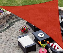 Sun Shade Sail Triangle Uv Block Canopy For Patio Backyard Lawn Garden,12' X 12' X 17',red - Red