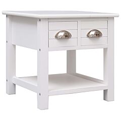 Side Table White 15.7"x15.7"x15.7" Paulownia Wood - White