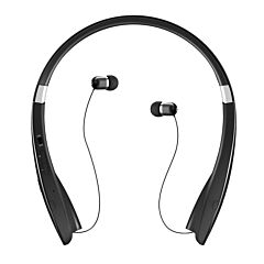 Foldable Wireless Headsets Wireless 4.1 Sport Neckband Stereo Headphones Sweatproof Earphones Earbuds - Black