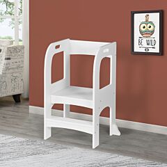 Child Standing Tower, Step Stools For Kids, Toddler Step Stool For Kitchen Counter, White - White