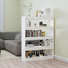 Book Cabinet/room Divider High Gloss White 39.4"x11.8"x53.1" - White