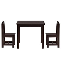 [60 X 60 X 52]cm Mdf Simple Children's Table And Chair Set Of 3 1 Table 2 Chairs Brown - Brown