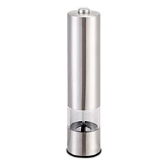 Electric Salt Pepper Grinder With Light Adjustable Coarseness Stainless Steel Salt Pepper Shaker - Silver