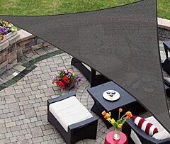 Sun Shade Sail Triangle Uv Block Canopy For Patio Backyard Lawn Garden,12' X 12' X 17',red - Black